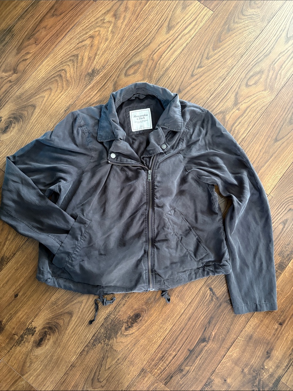 Abercrombie & Fitch Slate Gray Lightweight Zip Jacket